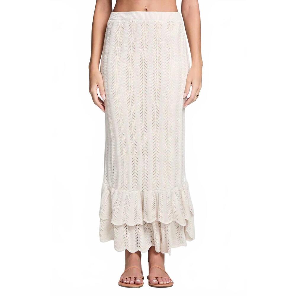 NEW SALTWATER LUXE rainer midi skirt in natural